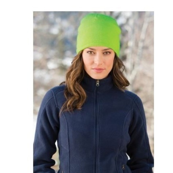 Set Of 2 Port & Company CP91L Navy Fleece Lined  Beanie Unisex Winter Hat - Picture 2 of 5